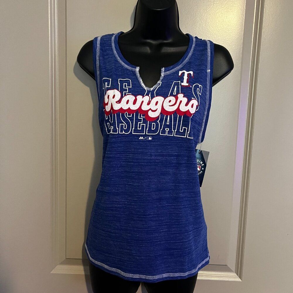 NEW Women's Texas Rangers Blue Tank Large NWT - Picture 2 of 9